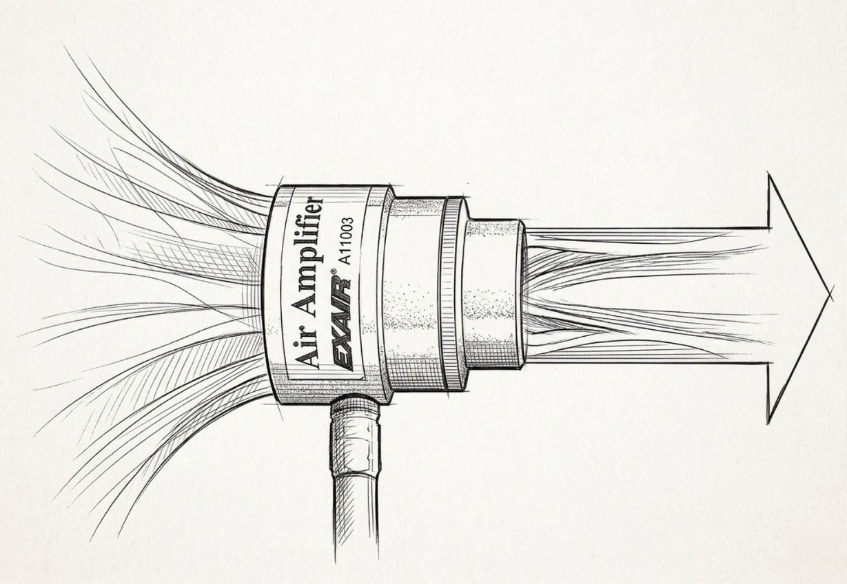 Air Amplifier Working Principle Sketch